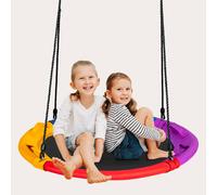 CASART 100cm Saucer Tree Swing Round Platform Swing w/Adjustable Hanging Rope CASART Multicolor