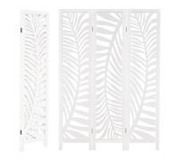 CASART 3 Panel Room Divider, Paulownia Wood Folding Room Partitions Protective Screens, Carved Decorative Wall Privacy Screen Protector for Living Room Bedroom Office