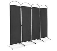 CASART 4/6 Panel Room Divider, Foldable Privacy Screen, Freestanding Partition Screens for Bedroom Living Room Office Garden (4 Panels: 221 x 188cm, Grey)