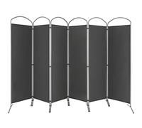 CASART 4/6 Panel Room Divider, Foldable Privacy Screen, Freestanding Partition Screens for Bedroom Living Room Office Garden (6 Panels: 331 x 188cm, Grey)