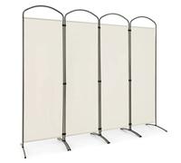 CASART 4/6 Panel Room Divider, Foldable Privacy Screen, Freestanding Partition Screens for Bedroom Living Room Office Garden (4 Panels: 221 x 188cm, White)