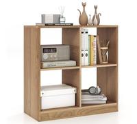 CASART 4-Cube Storage Unit, 3-Tier/5-Tier Open Shelf Bookcase with Anti-Tipping Kits, Modern Compact Display Bookshelf for Living Room Study Office (Natural, 73 x 33 x 73cm)