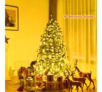 CASART 6FT Pre-lit Artificial Christmas Tree Hinged Fir Tree 1250 Branch Tips in Green CASART Green