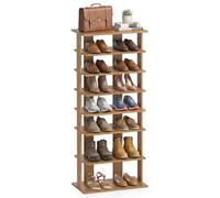 CASART 7-Tier Shoe Rack, Shoe Storage Organizer Stand Shelf, Detachable Board Multiple Layers, Vertical Shoe Tower for Narrow Closet, Entryway, Hallway and Bedroom (Natural, 47 x 25.5 x 110cm)