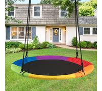CASART Flying Saucer Tree Swing Kids Playing Swing w/Adjustable Hanging Ropes CASART Multicolor