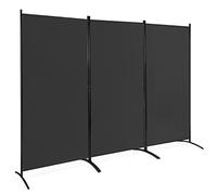 CASART Folding Room Divider, 3 Panels Protective Privacy Screens, Room Partition Privacy Separator Wall Furniture for Home, Office, Garden and Balcony(Black)