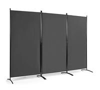 CASART Folding Room Divider, 3 Panels Protective Privacy Screens, Room Partition Privacy Separator Wall Furniture for Home, Office, Garden and Balcony, Grey