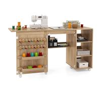 CASART Folding Sewing Table, Rolling Sewing Machine Cart Table