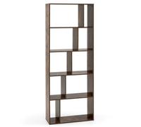 CASART Geometric Bookshelf, Tall Bookcase (Brown, 62 x 23.5 x 165cm)