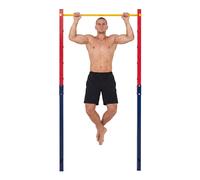 CASART In-Ground Pull Up Bar Metal Pull Up Bar Station w/5 Adjustable Heights in Red CASART Red