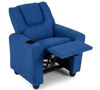 CASART Kids Recliner Chair Adjustable Armchair Sofa PU Leather Lounge Chair in Blue CASART Blue