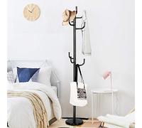 CASART Metal Coat Rack, Floor Standing Hallway Hall Tree with 8 Hooks, Entryway Hat Hanger Stand for Clothes Scarf Bag