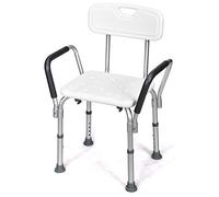 CASART Shower Chair, 6-Position Adjustable Shower Bench with Removable Backrest & Padded Armrests, 150kg Capacity Non-Slip Bathtub Stool Seat for Elderly, Disabled and Pregnant