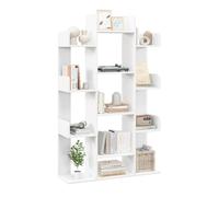 CASART Tree-Shaped Bookshelf, Anti-Tipping 8/13-Tier Bookcase with Side Buffer, Industrial Floor Standing Display Shelf Organizer for Office, Living Room & Balcony (White, 13 Tier- 86 x 25 x 141cm)