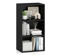 CASART Wooden Bookcase (Black, 42x29.5x80cm) | 2/3/4-Tier Compact Bookshelf Floor Bookcase with Adjustable Shelves, Display Stand Storage Organizer for Living Room Office