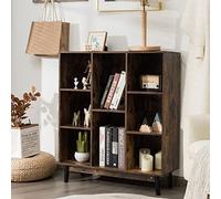 CASART Wooden Storage Bookcase, 8 Cube Open Bookshelf Display Sideboard, Home Office 3-Tier Freestanding Hallway Cupboard for Living Room, Bedroom, Study (80 x 30 x 93cm, Brown)