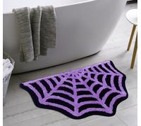 Casasphere Spider Web Bathroom Rugs, Halloween Bath Mat Non-Slip Bath Rug Machine Washable Goth Rug, 31"×20" Small Area Rugs for Front Door Bedroom Kitchen（Purple）