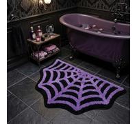 Casasphere Spider Web Bathroom Rugs, Halloween Bath Mat Non-Slip Bath Rug Machine Washable Goth Rug, 31"×20" Small Area Rugs for Front Door Bedroom Kitchen（Purple）