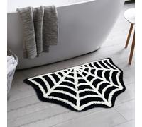 Casasphere Spider Web Bathroom Rugs, Halloween Bath Mat Non-Slip Bath Rug Machine Washable Goth Rug, 31"×20" Small Area Rugs for Front Door Bedroom Kitchen（Black）