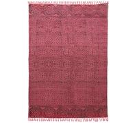 CASAVANI 2.6x6 Runner Area Rug Kilim Rug Boho Rug Bordered Rug Red Black Cotton Area Rug Easy Washable Rug Flatweave Rugs for Small Bedroom Runner Kitchen Runner Hallway Stair Runner