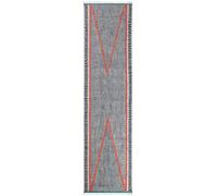CASAVANI Collection Runner Rug - 2.6x8 Blue Cotton Dhurrie Washable Throw Rug Geometric Kilim Rug Indoor Outdoor Use Carpet Flatweave Rugs for Bedroom Bedside Runner Kitchen Hallway & Stair