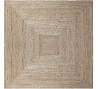 CASAVANI Collection Square Area Rug - 5 x 5 Ft' Beige Geometric Pettern Natural Jute Mat Ideal for High Traffic Area in Hallway Bedroom Living Room