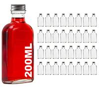 casavetro 200 ml empty glass bottles, pack of 32 bags, liqueur bottles with screw cap, 200 ml wine bottle, schnapps bottle, vinegar oil bottle for filling 0.2 litres (32 x 200 ml)