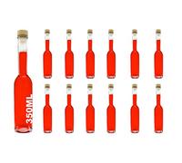Casavetro 350ml Glass Bottles with Cork Lids 12 Pcs Reusable Airtight Glass Bottle for Home Made Sloe Gin Liqueur Schnapps Wine Cider Soda Vodka Vinegar Oil Bottles - Opera (12 x 350 ml)