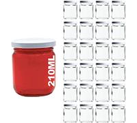 casavetro Glass Jam Jar with Lids, 24 pcs Air Tight Twist Lids Reusable Canning Storage for Preserves, Jelly, Herbs, and Spices Storage Mason Jar Set for DIY Wedding Gift (24 x 210 ml)
