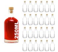 casavetro Nocturne-HGK 24 x Glass Bottles 250 ml 0.25 Litres l Schnapps Bottles Juice Bottles Wine Bottle Liqueur Bottles (24 x 250 ml)