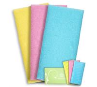 CASAVIDA Exfoliating Washcloth Back Scrubber for Shower Exfoliating Body Scrubber Japanese Beauty Washcloth African Net Sponge Bath Korean Loofah Towel Wash Cloth Body Shower Scrub Towel 3 Pack