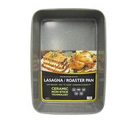 casaWare 15 x 10 x 3-Inch Ultimate Series Commercial Weight Ceramic Coated Non-Stick Lasagna/Roasting Pan (Silver Granite)