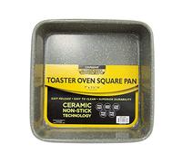 casaWare 7-Inch Toaster Oven Ultimate Series Commercial Weight Ceramic Non-Stick Coating Square Pan (Silver Granite)