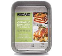 casaWare Ceramic Coated NonStick Lasagna/Roaster Pan 13 x 10 x 3-Inch (Silver Granite)