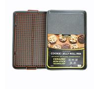 CasaWare Ultimate 3pc Ultimate Commercial Weight 15 x 10 x 1-inch Cookie SheetCooling Grid Set (Silver Granite)