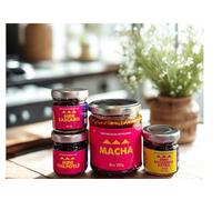 CASAZUL Macha Salsa Bundle- Mexican Chilli Oil with Mini testers (Chipotle, Botanera or Cascabel), Gourmet Hot Sauset set (Macha + Cascabel Mini (155g + 30g))