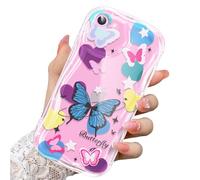 CASBST Compatible for iPhone SE/8/7 Case, Pretty Butterfly Print Three-dimensional Wave Clear Case for Girls Women, Soft Full Package Anti-fall Cover for iPhone SE/8/7, Color Butterfly