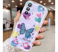 CASBST Compatible for Samsung Galaxy A14 5G Case, Pretty Butterfly Print Three-dimensional Wave Clear Case for Girls Women, Soft Full Package Anti-fall Cover for Galaxy A14 5G, Color Butterfly
