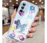 CASBST Compatible for Samsung Galaxy A15 5G Case, Pretty Butterfly Print Three-dimensional Wave Clear Case for Girls Women, Soft Full Package Anti-fall Cover for Galaxy A15 5G, Color Butterfly
