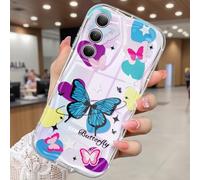 CASBST Compatible for Samsung Galaxy A35 5G Case, Pretty Butterfly Print Three-dimensional Wave Clear Case for Girls Women, Soft Full Package Anti-fall Cover for Galaxy A35 5G, Color Butterfly