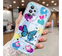CASBST Compatible for Samsung Galaxy A53 5G Case, Pretty Butterfly Print Three-dimensional Wave Clear Case for Girls Women, Soft Full Package Anti-fall Cover for Galaxy A53 5G, Color Butterfly
