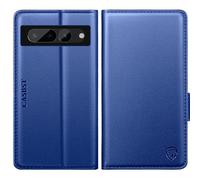 CASBST for Google Pixel 7 Pro Case, Kickstand Flip Leather Wallet Book Case with Card Slots Shockproof Magnetic Closure Protective Phone Case Cover Compatible with Google Pixel 7 Pro - Royal Blue