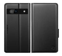 CASBST for Google Pixel 7A Case, Kickstand Flip Leather Wallet Book Case with Card Slots Shockproof Magnetic Closure Protective Phone Case Cover Compatible with Google Pixel 7A - Black