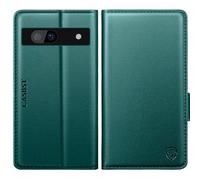 CASBST for Google Pixel 7A Case, Kickstand Flip Leather Wallet Book Case with Card Slots Shockproof Magnetic Closure Protective Phone Case Cover Compatible with Google Pixel 7A - Green