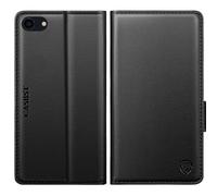 CASBST for iPhone 7, iPhone 8, iPhone SE 2022/2020 Case, Kickstand Flip Leather Wallet Book Case with Card Slots Shockproof Magnetic Closure Protective Phone Case Cover for iPhone 7/8/SE - Black