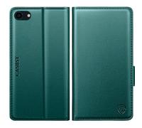 CASBST for iPhone 7, iPhone 8, iPhone SE 2022/2020 Case, Kickstand Flip Leather Wallet Book Case with Card Slots Shockproof Magnetic Closure Protective Phone Case Cover for iPhone 7/8/SE - Green