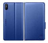 CASBST for iPhone X, iPhone XS Case, Kickstand Flip Leather Wallet Book Case with Card Slots Shockproof Magnetic Closure Protective Phone Case Cover Compatible with iPhone X/XS - Royal Blue