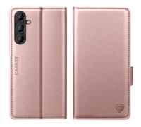 CASBST for Samsung Galaxy A25 5G Case, Kickstand Flip Leather Wallet Book Case with Card Slots Shockproof Magnetic Closure Protective Phone Case Cover Compatible with Samsung A25 - Rose