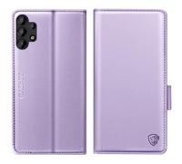 CASBST for Samsung Galaxy A32 5G Case, Kickstand Flip Leather Wallet Book Case with Card Slots Shockproof Magnetic Closure Protective Phone Case Cover Compatible with Samsung A32 - Light Purple
