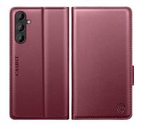 CASBST for Samsung Galaxy A35 5G Case, Kickstand Flip Leather Wallet Book Case with Card Slots Shockproof Magnetic Closure Protective Phone Case Cover Compatible with Samsung A35 - Wine Red